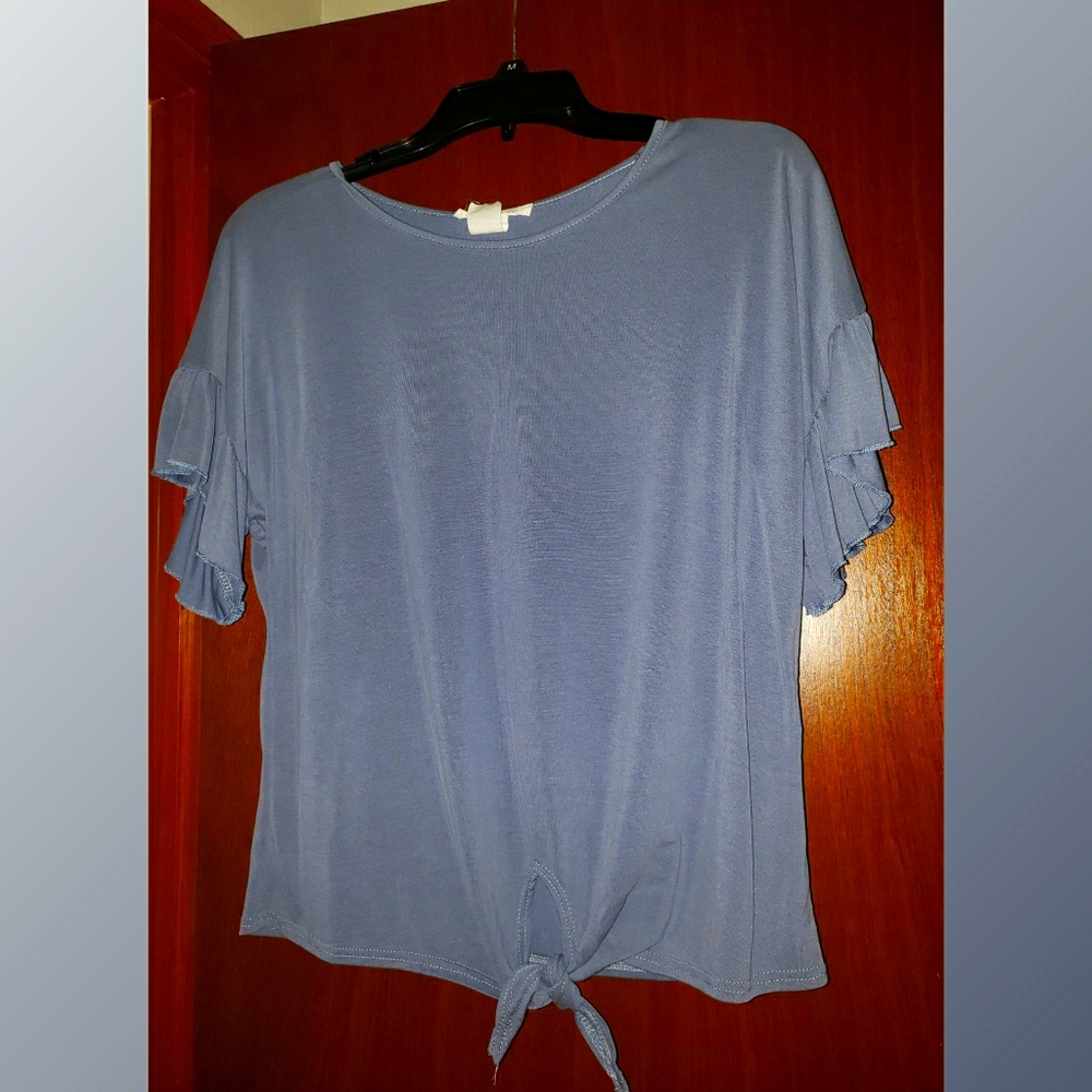 Juniors Tie-Front Blouse